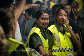 Some lovely RELA girls on duty during the festival. Crowd control and security is an important aspect of any large public event, the Nine Emperor Gods festival is no different. Event organizers engage RELA (a paramilitary civil volunteer corps formed by the Malaysian government) personnel to be in attendance to maintain order and assist with traffic management, etc.